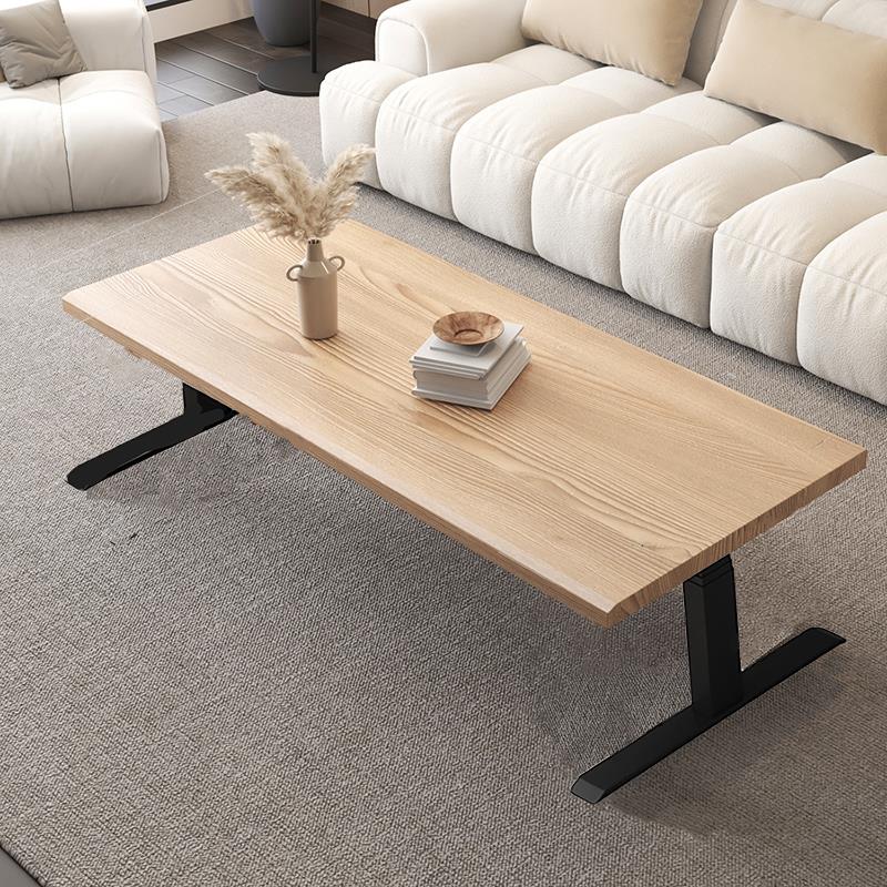 电动升降茶几餐桌两用白蜡木升降茶桌可升降桌客厅餐厅小户型现代