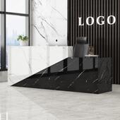 简约现代美容院轻奢高级感前台收银柜台公司商用接待台办公吧台桌