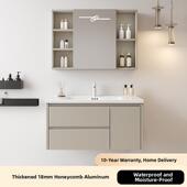 加厚蜂窝铝陶瓷一体化面盆浴室柜浴室面盆柜组合智能镜柜空间铝柜