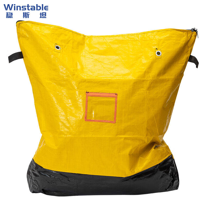 Winstein W5883 сумка для транспортировки на молнии, водонепроницаемая и износостойкая тканая сумка из полиэтилена, сумка для экспресс-логистики, сумка для сбора, желтая Изображение 1