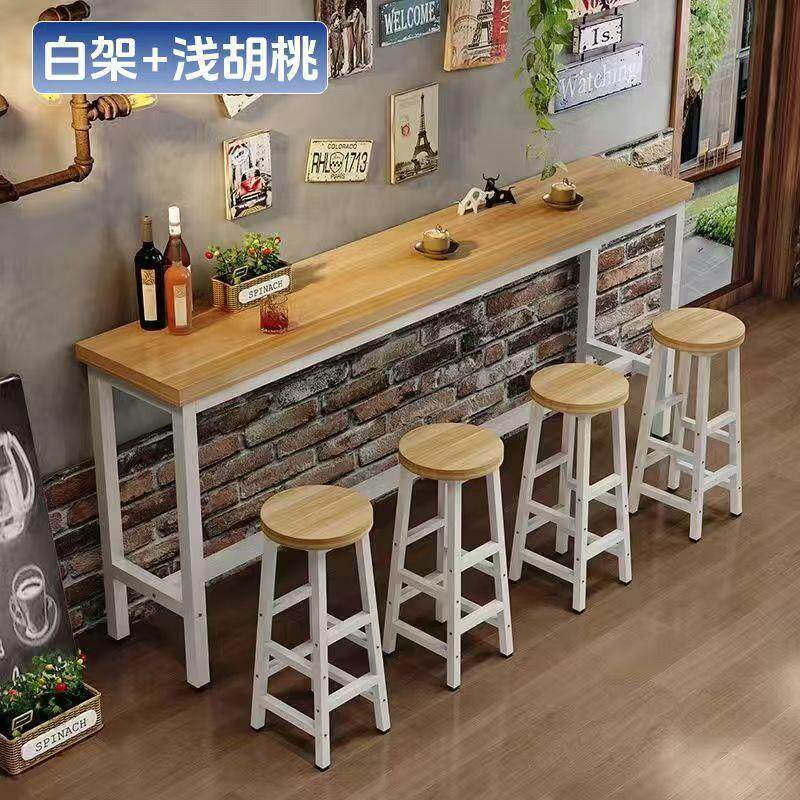 吧台桌加厚阳台窄桌子家用高脚桌靠墙隔断奶茶店酒吧简约长条桌凳