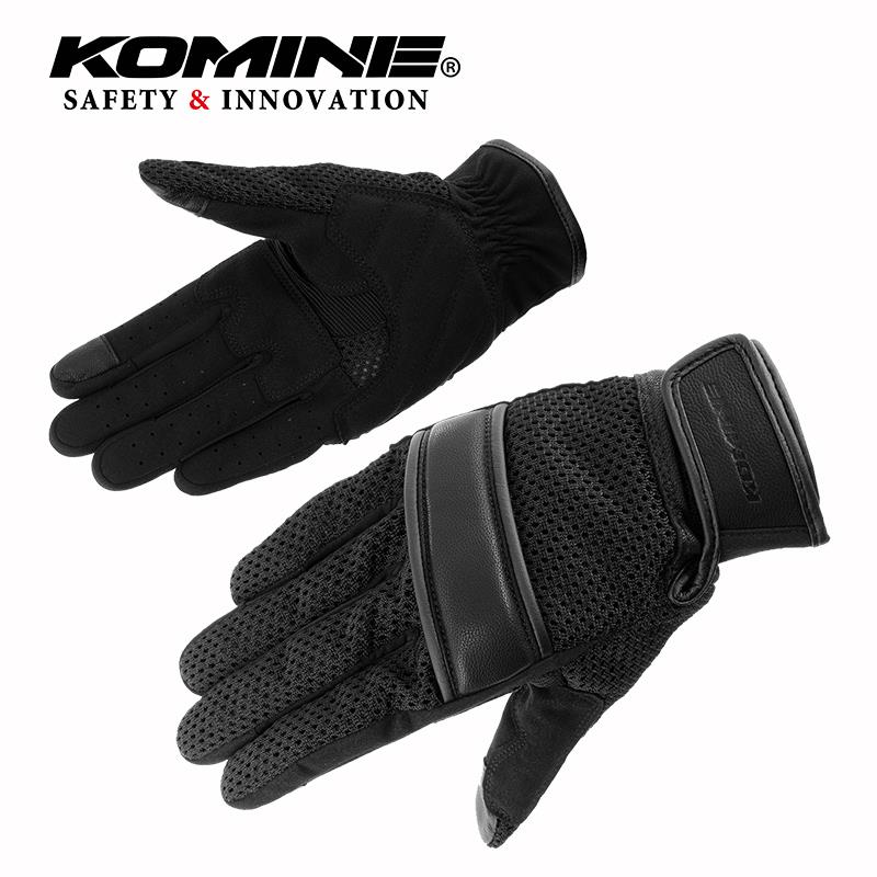 KOMINE 夏季3D大网眼轻薄摩托车轻防护羊皮骑士手套可触屏 GK-262