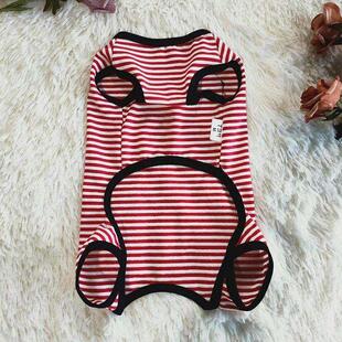 春夏狗衣服宠物服装 薄款 贵宾泰迪比熊中小型犬狗狗棉针织条纹背心