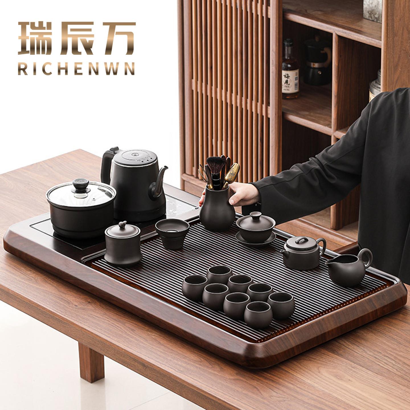 中式复古茶具茶台一整套2026新款茶盘全自动茶器烧水壶茶壶套装