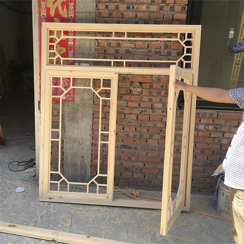 东阳木雕仿古门窗实木花格中式木格栅镂空花窗屏风隔断玄关木窗户
