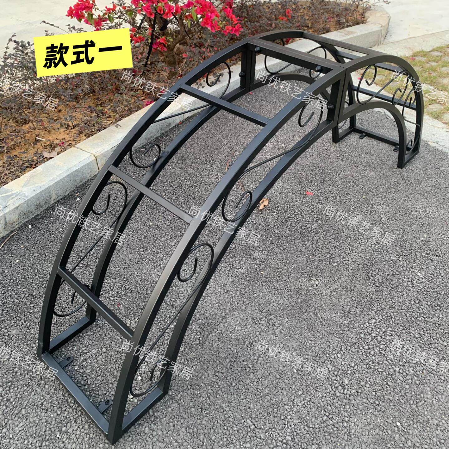 铁艺拱门花架户外庭院爬藤架乡村风圆形金属连接组装花架