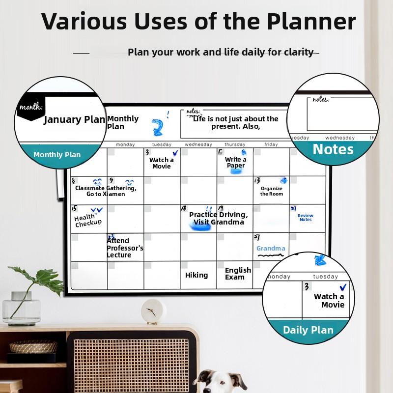 日程墙上贴纸磁性计画板每日每月工作目标日程时间管理日历365天