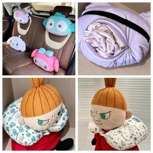 【包邮】新款高颜值超可爱冰丝面卡通动漫双翻车载头枕U型枕颈枕