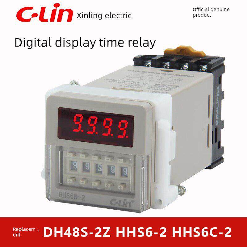 新陵电器数显时间继电器Hhs6N-2 Hhs6C-2/Hhs6-2/Dh48S-2Z带瞬时