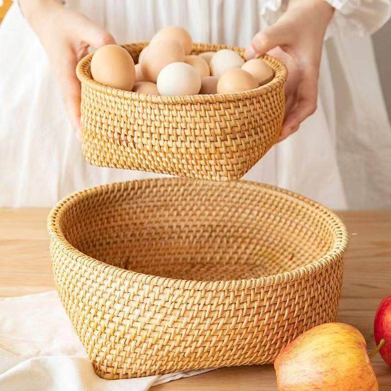 手工编织大号水果盘小吃馒头篮子越南藤编材料家用杂物客厅收纳筐,收纳整理,其他收纳篮,淘宝优惠券,粉丝福利购,淘宝优惠卷