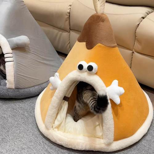 猫窝冬季加厚保暖封闭式安全感猫咪帐篷宠物窝可拆洗小型犬狗窝