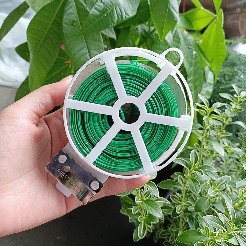 多功能园艺捆绑捆扎扎线藤植物花用园艺线包塑扎带线自带切割器