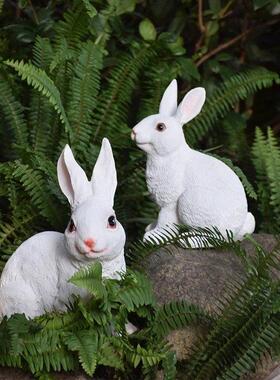 户外彷真兔子摆件草坪园林景观雕塑动物小品别墅花园林庭院装饰品