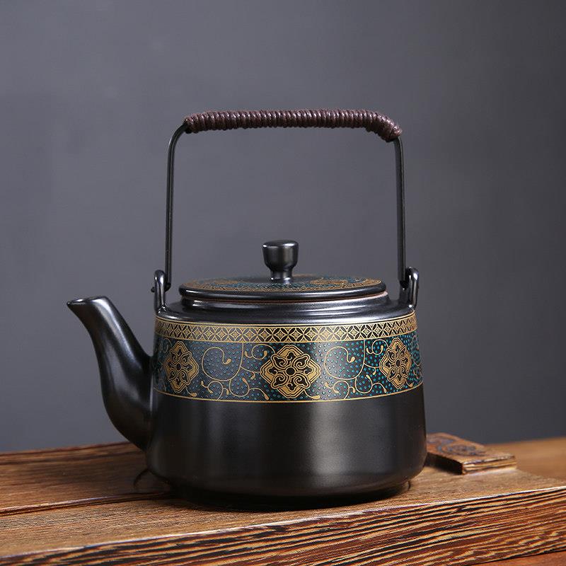 中式西域风家用陶瓷茶壶古韵提梁壶功夫大号容量茶壶泡茶器带滤网