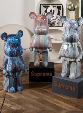 卡通暴力网红熊现代客厅沙发旁乔迁软装礼品电视柜家居落地大摆件