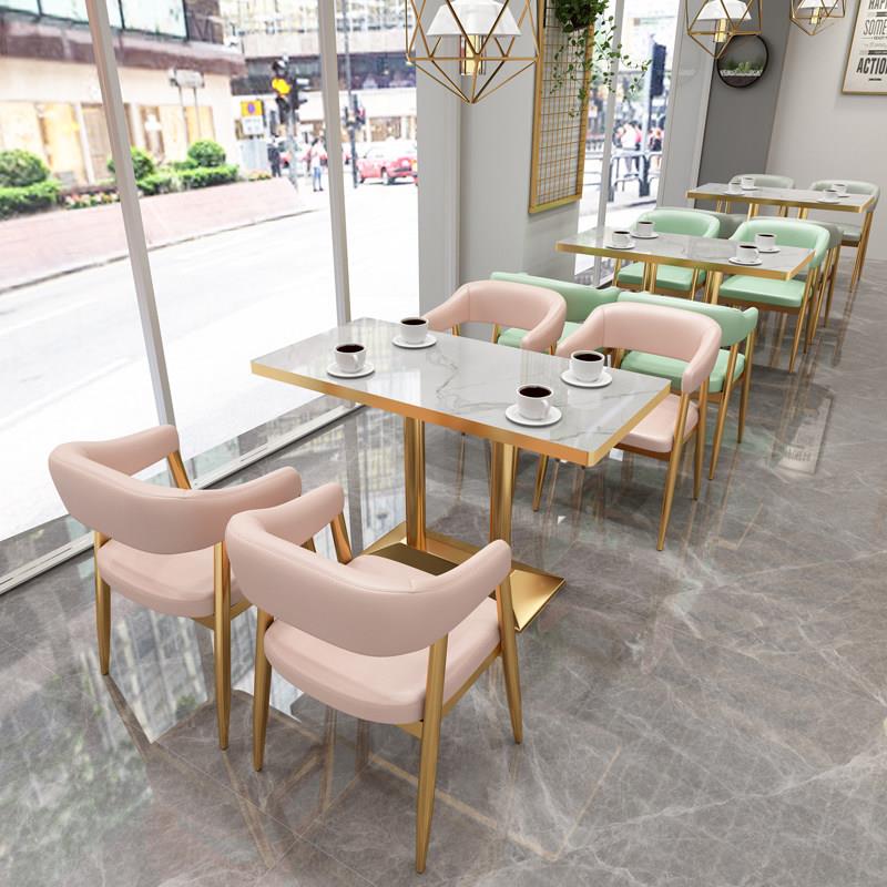 奶茶店桌椅组合简约餐饮小吃甜品汉堡西餐咖啡厅靠墙卡座沙发家具