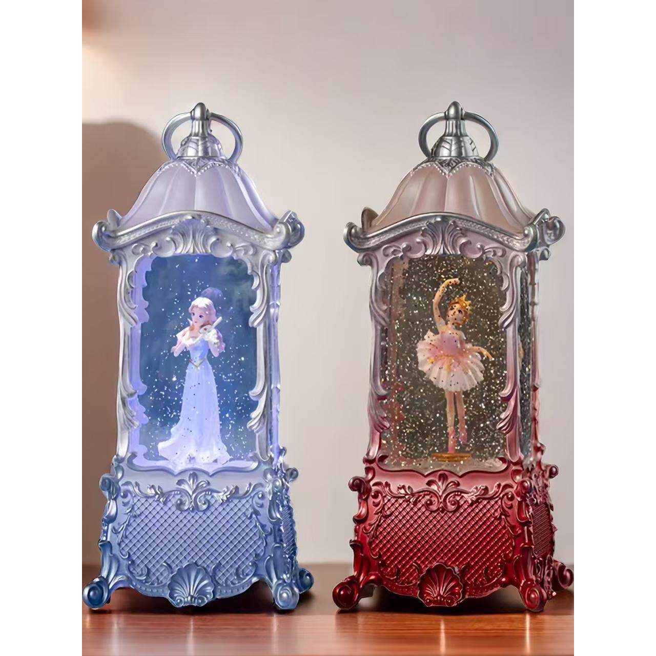 梦幻宫殿芭蕾舞旋转音乐盒飘落的雪水晶球女孩生日礼物音乐盒公主