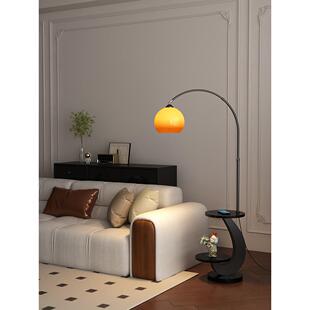 客厅落地灯沙发边几高级感轻奢创意置物架一体卧室书房氛围钓鱼灯