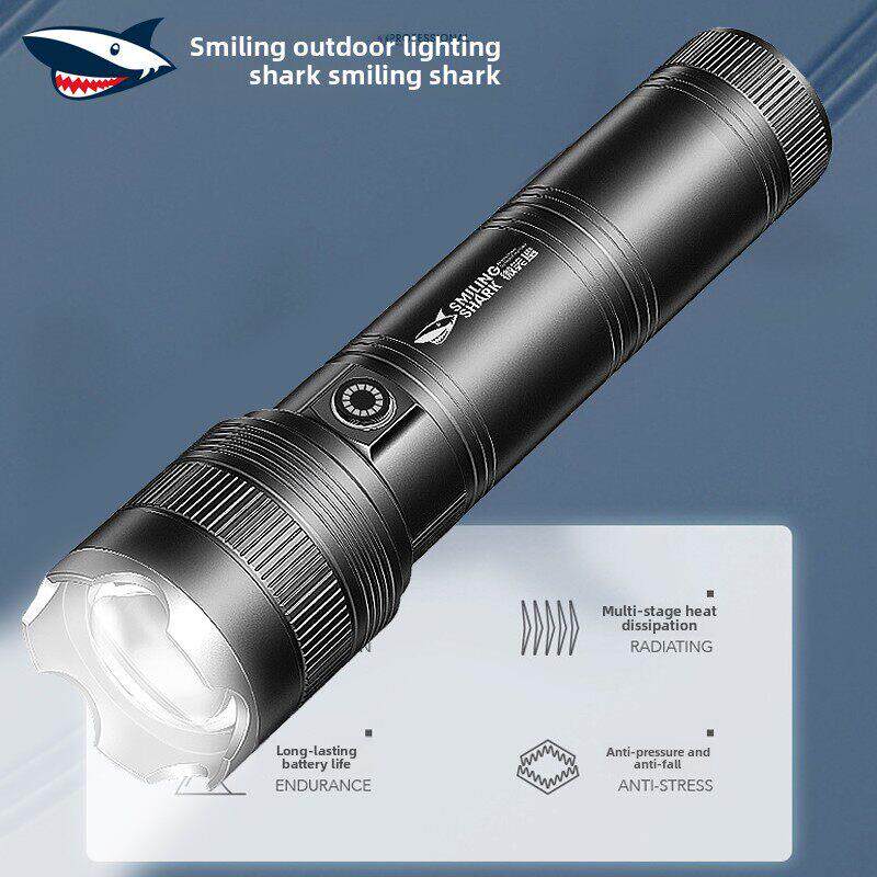 微笑鲨M60霸王龙强光手电筒户外超亮LED白激光变焦远射探洞巡逻灯