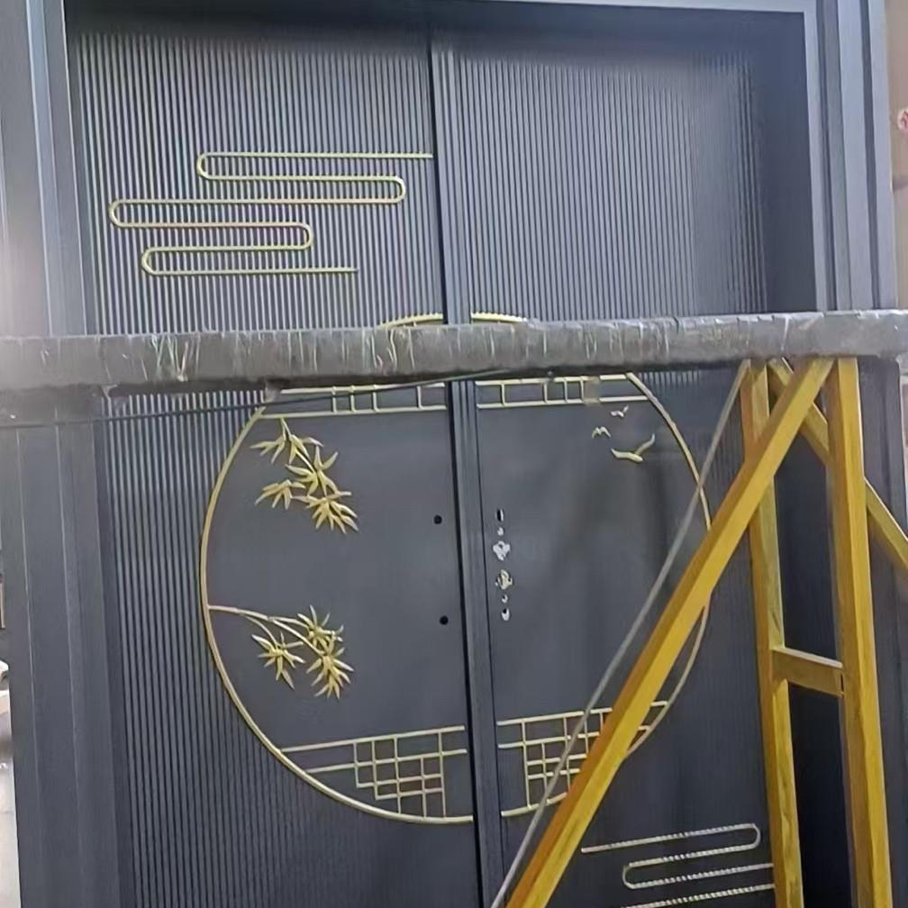 豪华别墅大门防爆铸铝门双开关四开入户防盗门彷铜门锌合金彷铸铝