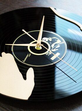 时尚创意立体CD黑胶唱片挂钟 音乐DJ打碟钟墙面壁挂表时钟家饰钟
