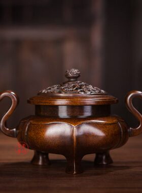 见素香坊2023主打 朝冠耳海棠熏炉 乾清宫和陈巧生制C139双落款-T