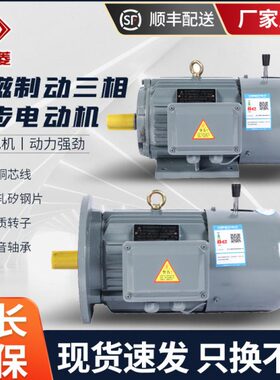 YEJ-90S-6 0.75kw380V刹车电机YEJ90L-6 1.1kw电磁制动三相电动机