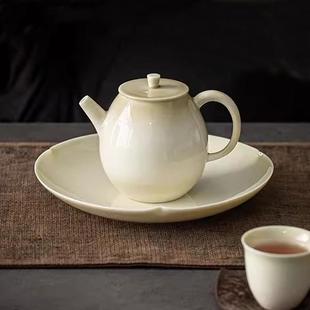 小茶壶复古泡茶器过滤孔创意手工陶瓷茶具简约草木灰釉茶壶 日式