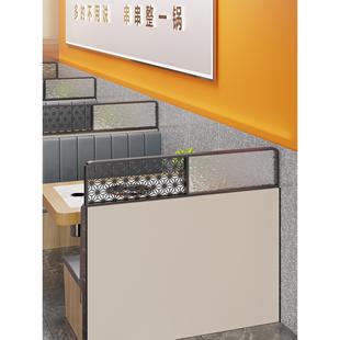 餐厅镂空玻璃屏风轻奢卡座隔断饭店火锅店矮墙围栏遮挡装饰