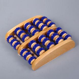 足底脚底按摩器木质滚轮式 实木脚部足部腿部按摩脚器穴位洗脚盆用