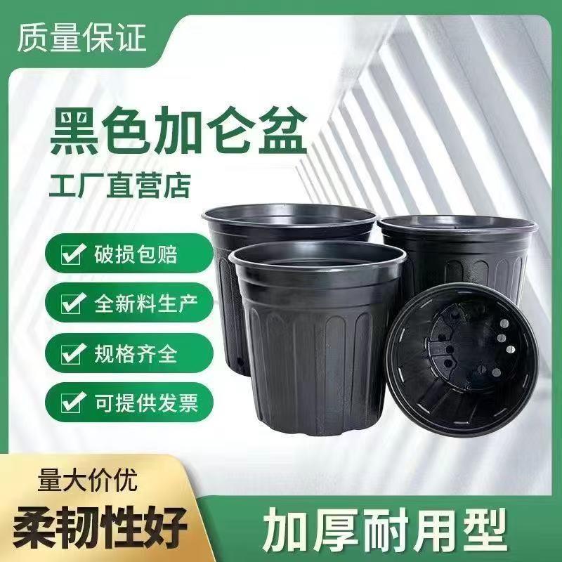 黑色加仑盆软塑胶花盆营养钵育苗盆简易苗圃花盆种植加厚加仑花盆