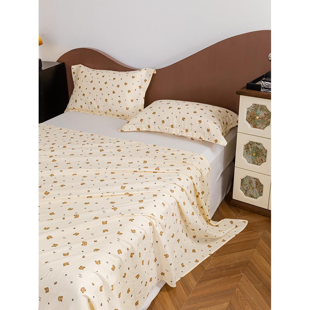 a类母婴级任意尺寸榻榻米加宽长3米双层纱定制床单