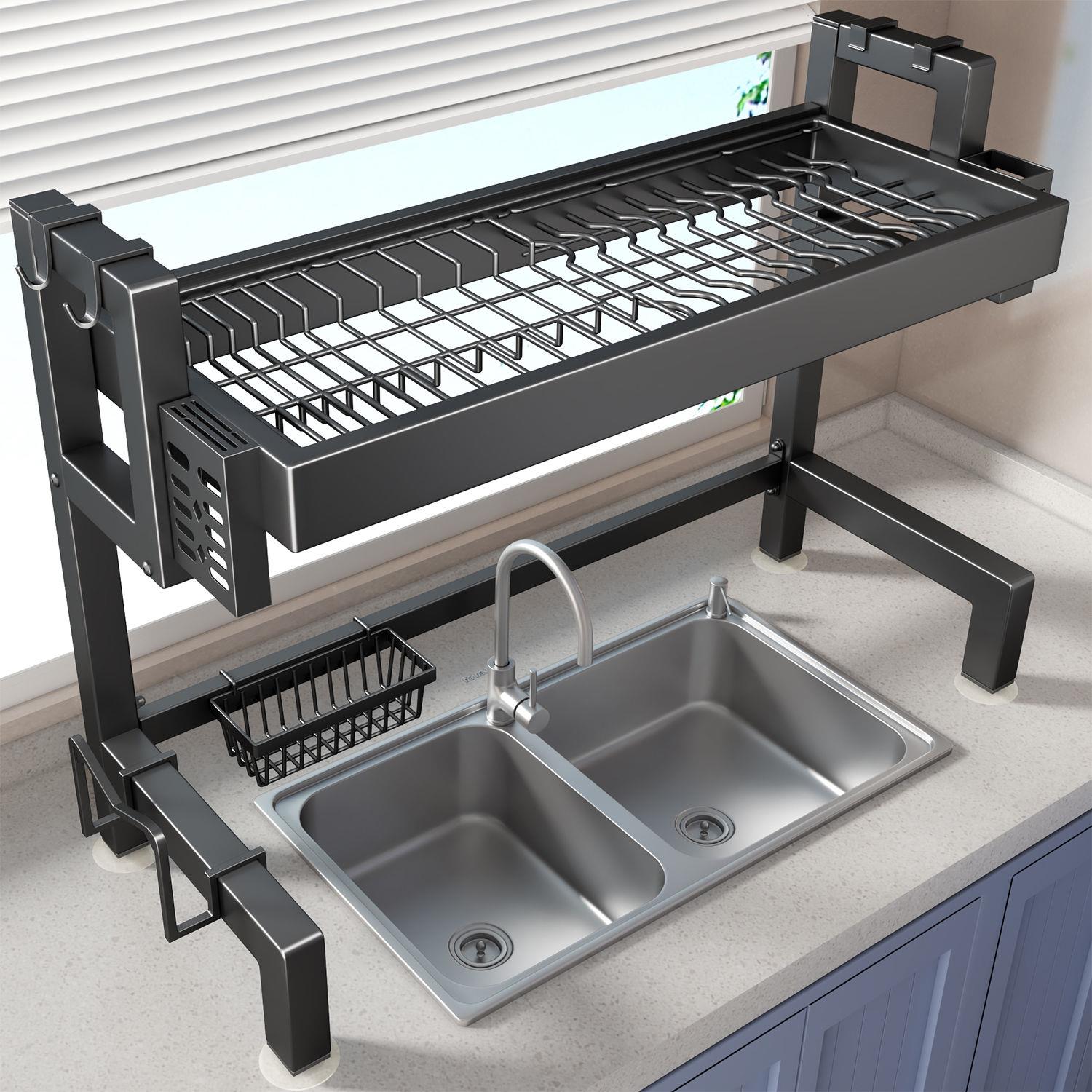 厨房水槽置物架台面碗盘沥水架洗碗架水池多功能放碗筷碗碟收纳层