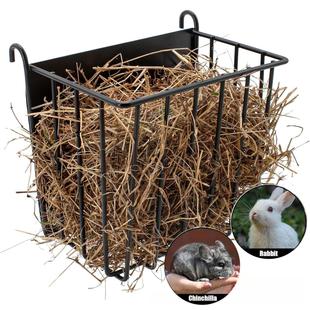 兔子草架防浪费豚鼠喂食器兔干草喂食器带重型金属框架干草框防扒