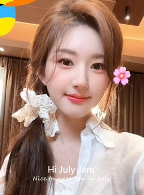 赵露思同款白色蕾丝双层发圈女2025年新款法式浪漫大肠圈头花头绳