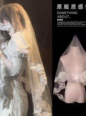 万圣节白色蕾丝头纱洛丽塔花嫁新娘头饰超仙森系拍照道具发饰头饰