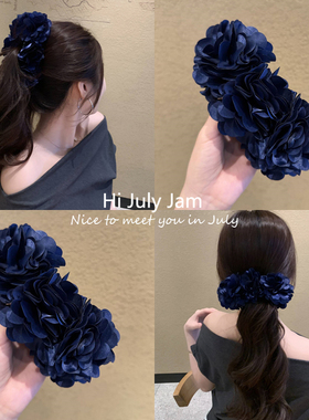 高版本多色~ 敲显白宝石蓝花花香蕉夹女易梦玲同款饱满后脑勺发饰