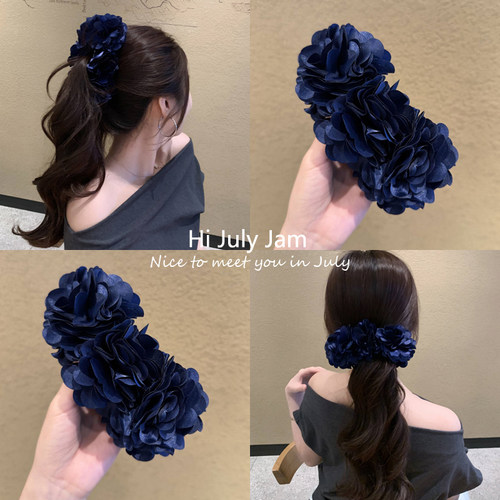 敲显白！宝石蓝花花香蕉夹