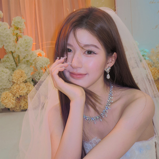 许我耀眼许妍赵露思同款 超仙新娘头纱结婚登记领证拍照道具小头纱