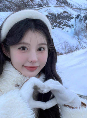 厚乳奶油~ 白色毛绒发箍女2025秋冬新款日常外戴甜美气质头箍发卡