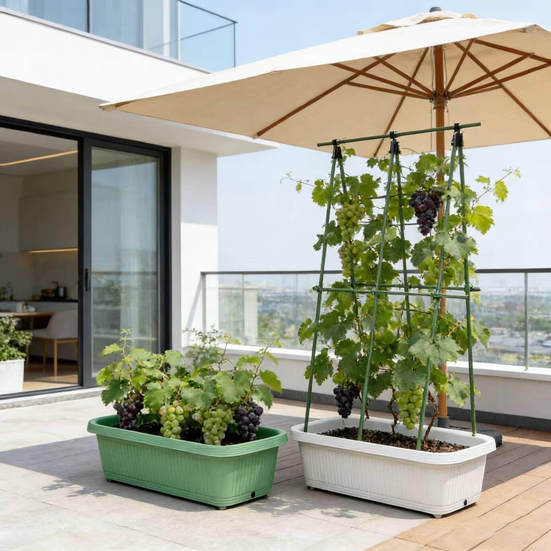 室外带轮爬藤架种植箱攀爬架露台顶楼植物阳台透气花园花架家庭