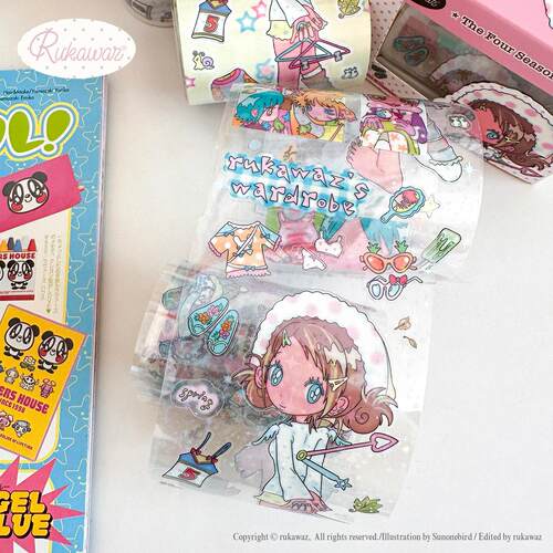 RUKAWAZ鸟鸟一联名贴纸 四季物语复古设计 可爱胶带DIY手工创意咕