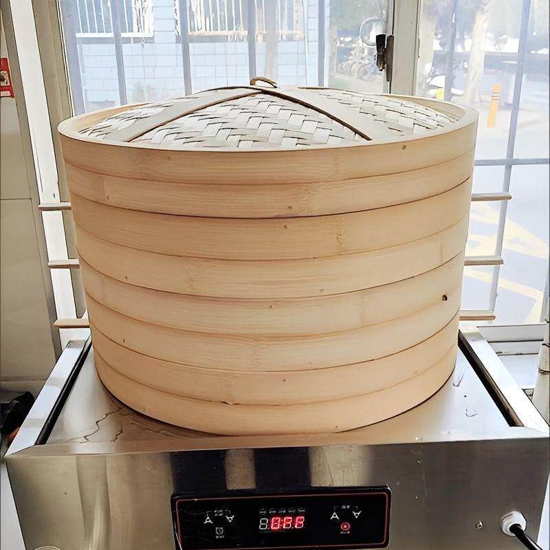 蒸笼竹制大号商用笼屉加深铁锅竹蒸笼家用大笼屉馒头套装蒸笼屉