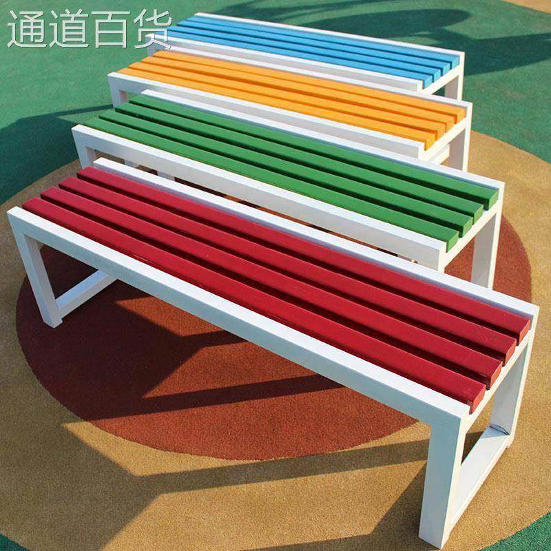 塑木户外长椅防腐铁艺排椅公园椅庭院休息区座椅广场小区室外长凳