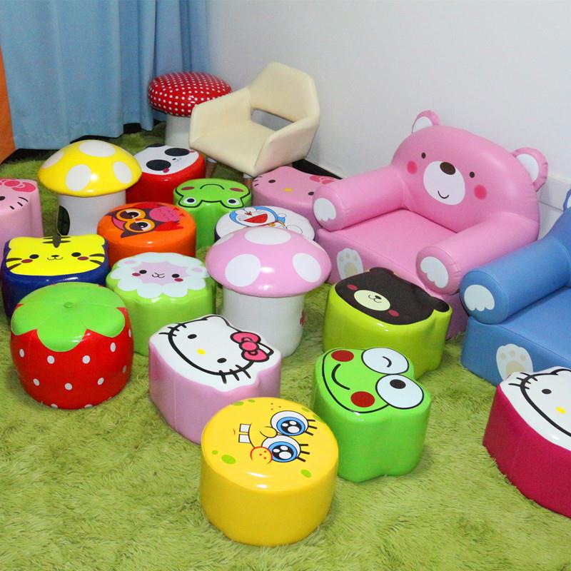 创意网红草莓卡通宝宝板凳实木可爱儿童皮墩小凳子家用换鞋靠背椅