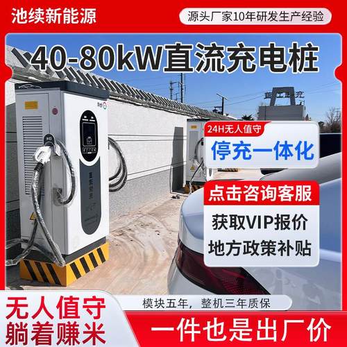 新能源电动汽车快充充电桩站9孔商用营运扫码直流380V40/60/80KW