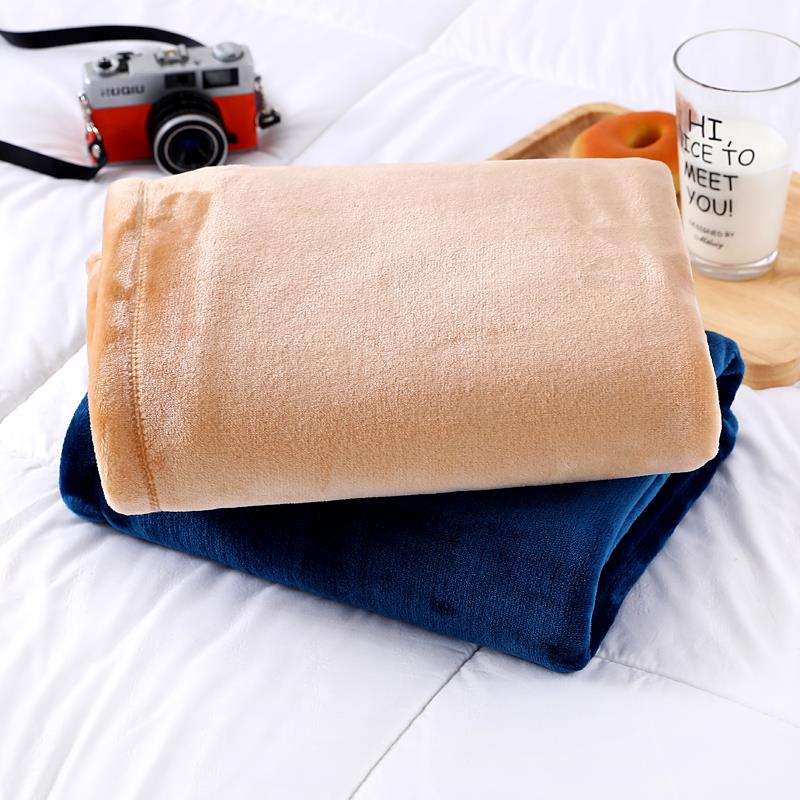2条 小毛毯定制空调毯珊瑚绒加厚学生单人午休办公室午睡毯子盖腿