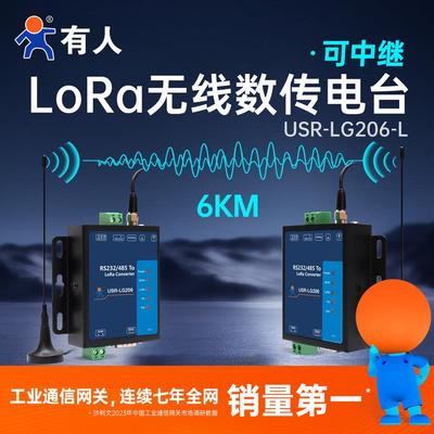 有人lora dtu模块数传电台485无线通讯边缘采集6000米通讯LG206-L