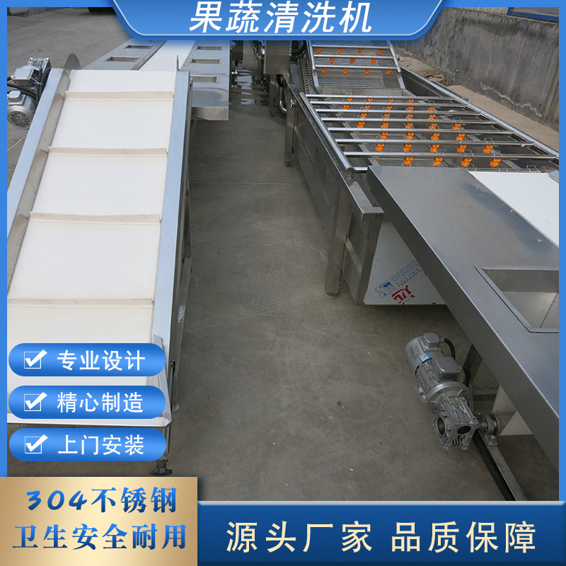 全自动韭菜气泡清洗机 中央厨房洗菜机 高压喷淋清洗流水线