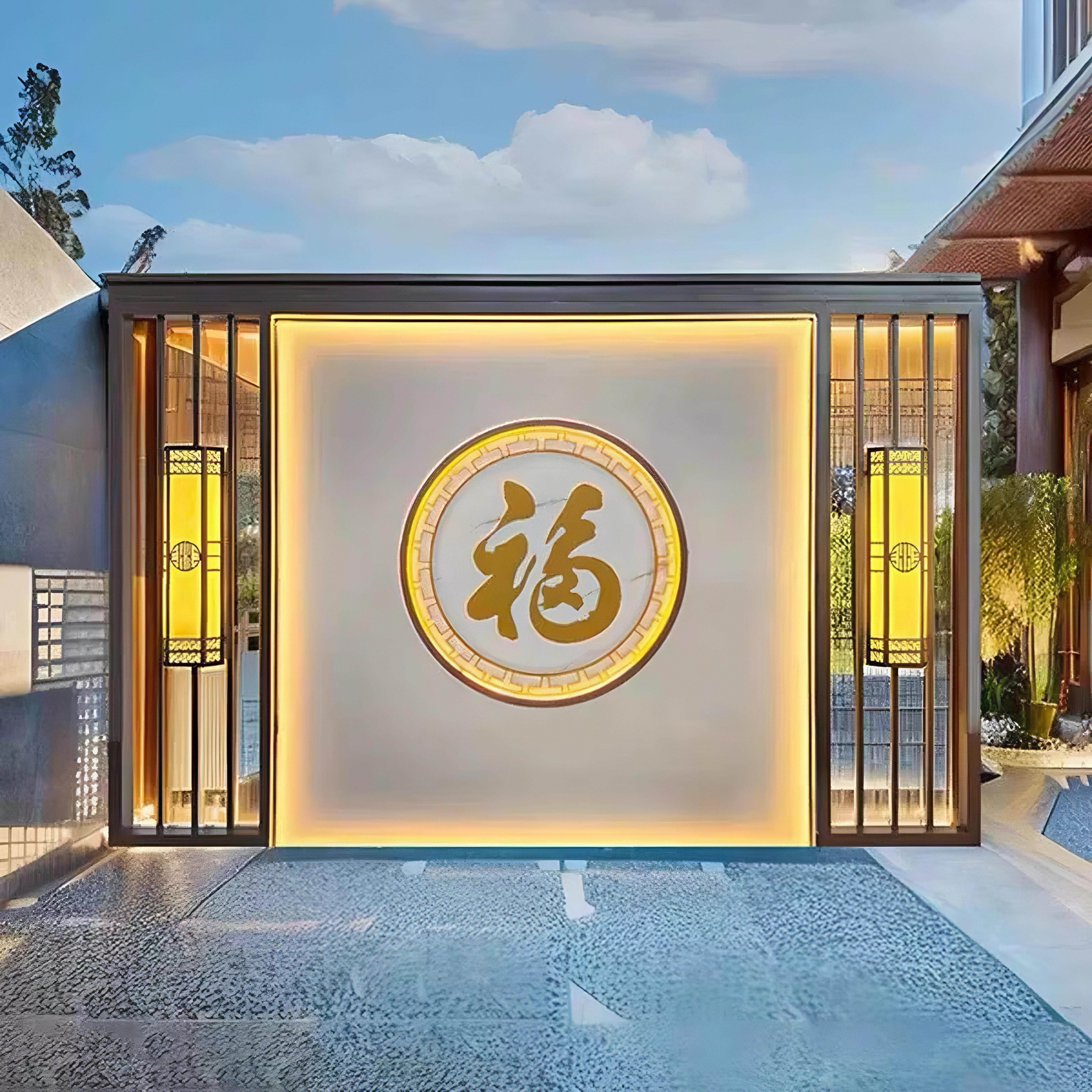 不锈钢影壁墙庭院户外中式屏风迎门墙入户玄关隔断金属流水背景墙,基础建材,屏风,淘宝优惠券,粉丝福利购,淘宝优惠卷